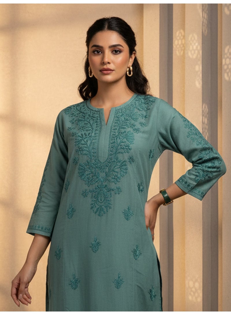 الايا طقم كورتا شانديري مطرز يدويًا للنساء - Image 4